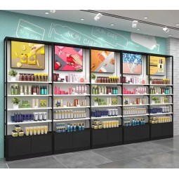 化妆品展示架生产商-可定制柜体灯窗货架