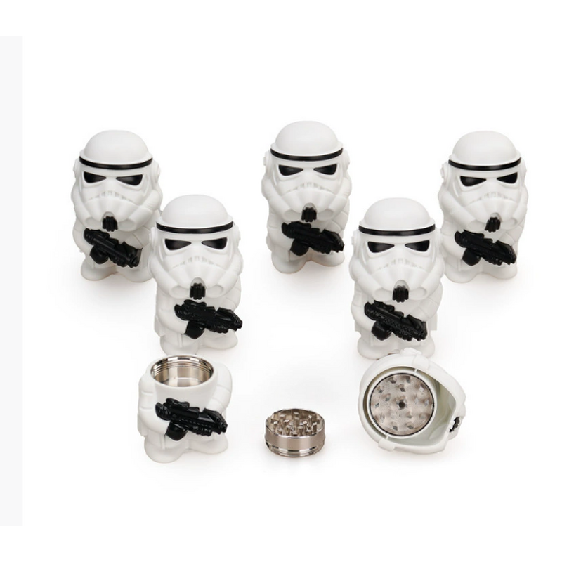 Metal Grinder Manufacturer - Custom Star Wars Themed 3-Chamber Zinc Alloy with Laser Engraved Stormtrooper