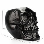 Pen Holder Manufacturer - Wholesale Resin Black Skull for Office Stationery Storage Horror Crafts Ornaments Buddhism Style