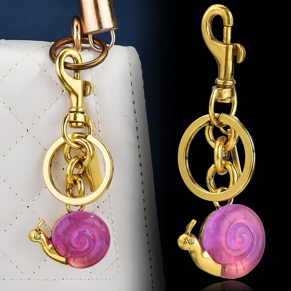 Keychain Manufacturer - Cute Metal with Big and Small Snail Bags Pendant Durable and Stylish Accessory