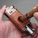 Cigar Lighter Manufacturer - Creative Double Straight Flush Inflatable with Durable V-Shape for Clipper Igniter