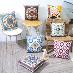 Pillow Cover Manufacturer - American Style Embroidered with Retro Pattern Embroidery Ethnic Style Sofa Cushion Bedroom