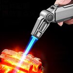 Cigar Lighter Manufacturer - Jobon Folding Windproof Adjustable Strong Blue Flame Metal with Modern Design for Outdoor Camping