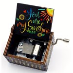 Wooden Music Box Manufacturer - Vintage Square Rotating Hand-Cranked with Happy Birthday Music Wholesale Painted