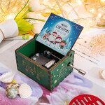 Christmas Music Box Manufacturer - Custom-made Retro Engraving Exquisite Color Painting Hand-cranked Rotating