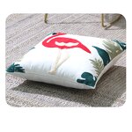 Throw Pillow Manufacturer - Embroidered Pure Cotton with American Flamingo Luxurious Embroidered Square Sofa Cushion Living Room