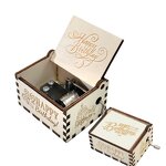 Wooden Music Box Manufacturer - Vintage Square Rotating Hand-Cranked with Happy Birthday Music Wholesale Painted