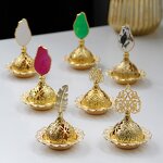 Incense Burner Manufacturer - Middle Eastern Style Small Mini Table Top Ornament Arabian Gold Metal