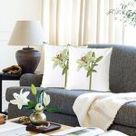 Pillow Cover Manufacturer - Cotton Green Embroidered Fresh Lily Flower Home Decoration Wholesale Customizable