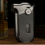 Lighter Manufacturer - Creative Windproof Straight Blue Flame Inflatable Metal Igniter for Cigarettes Business Gifts