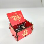 Wooden Music Box Manufacturer - Vintage Square Rotating Hand-Cranked with Happy Birthday Music Wholesale Painted