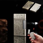 Lighter Manufacturer - Broad Metal Embossed Rich Flower with Butane Open Flame Steel Voice for Cigarettes
