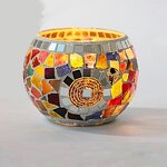 Candle Holder Manufacturer - European Style Retro Romantic Mosaic Glass Jar Decorative Hollow for Home Decor