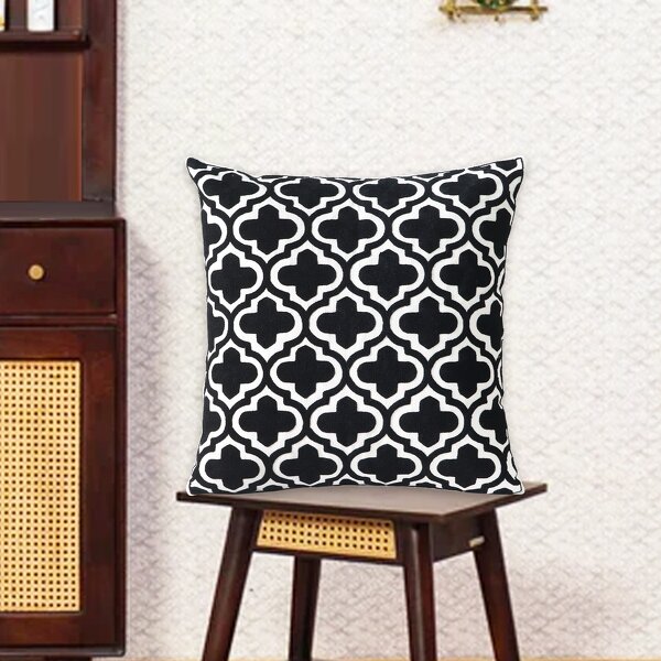Embroidery Pillow Manufacturer - Black and White Geometric Modern Minimalist Sofa Pillowcase Embroidered Headboard
