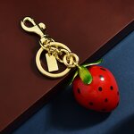 Keychain Manufacturer - Cute Metal Strawberry Pendant for Women Fruit-Themed Accessory