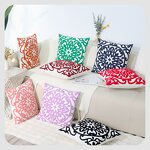 Sofa Pillowcase Manufacturer - Geometric Embroidery Simple and Luxurious Headboard Cushion Living Room Waist Protection