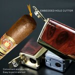 Inflatable Windproof Lighter Manufacturer - High-Power Direct Charge Modern Four-Fire with Cigar Knife Stand Gift Box