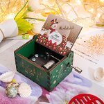 Christmas Music Box Manufacturer - Custom-made Retro Engraving Exquisite Color Painting Hand-cranked Rotating