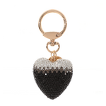 Keychain Manufacturer - Two-Tone Rhinestone Heart Fashionable Love Shape Bag Charm Cute Metal for Women Girls