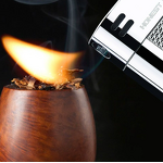 Lighter Manufacturer - Baicheng Vintage Retro Angled Flame Pipe Unique Gift for Men with Classic Design Oil Windproof