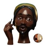 Incense Burner Manufacturer - Home Decoration Figure Sculpture Office Black Woman Smoking Censer Resin Crafts