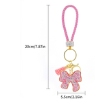 Keychain Manufacturer - 2024 New Alloy Rhinestone Bow for Women Elegant Car Key Ring Cute Purse Fashion Jewelry Gift