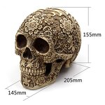 Desktop Decor Manufacturer - Carved Skull Face Ornaments Retro Horror Halloween Spoof Props Resin Crafts Religious Buddhism