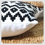 Embroidery Pillow Manufacturer - Black and White Geometric Modern Minimalist Sofa Pillowcase Embroidered Headboard