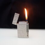 Lighter Manufacturer - Broad Metal Embossed Rich Flower with Butane Open Flame Steel Voice for Cigarettes