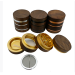 Tobacco Grinder Manufacturer - Modern 4-Layer with Walnut Wood and Aluminum Alloy 63 mm Cone Shape