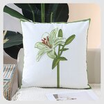 Sofa Cushion Manufacturer - Yellow Narcissus Garden Pillow Cotton Lily Embroidery Living Room Factory Customization