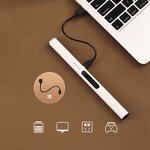 Electronic Candle Igniter Manufacturer - White Pulse Metal Rechargeable USB for Business Gifts Kitchen Use Aromatherapy