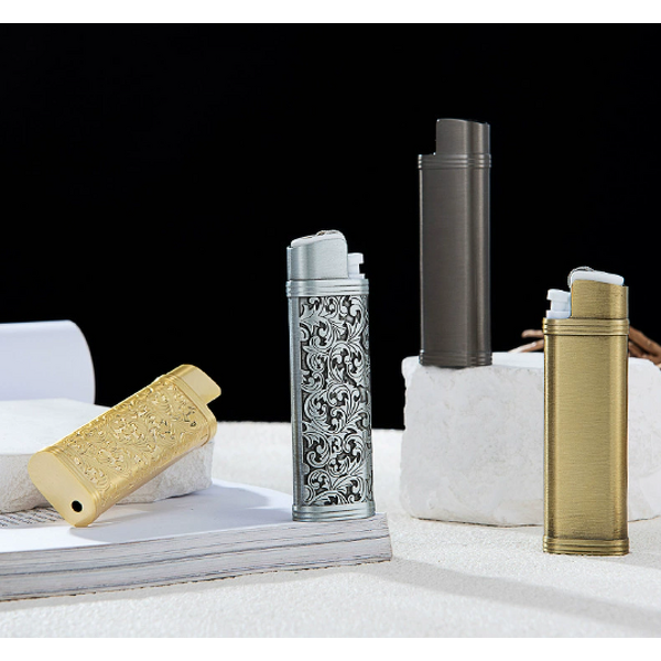 Lighter Sleeve Manufacturer - J6 Large Size Tang Grass Metal Protection Case for J6 Gas Lighter Wholesale