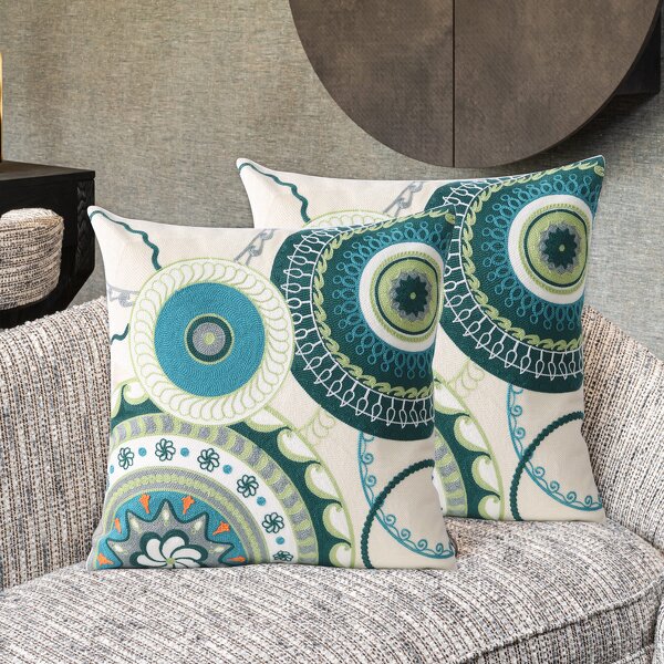 Pillow Cover Manufacturer - Embroidered with Retro Pattern Decorative Cushion Living Room Factory Customization Wholesale