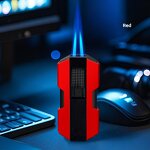 Inflatable Lighter Manufacturer - Classic Design Double Straight Punch with Cigar Knife Hole Opener Battleship Mecha Shape