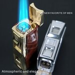 Inflatable Windproof Lighter Manufacturer - High-Power Direct Charge Modern Four-Fire with Cigar Knife Stand Gift Box