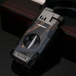 Cigar Lighter Manufacturer - Creative Double Straight Flush Inflatable with Durable V-Shape for Clipper Igniter