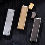 Inflatable Lighter Manufacturer - Classic Style Slender Long Metal Portable Open Flame Fashionable for Smoking Grinding Wheels