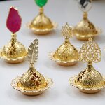 Incense Burner Manufacturer - Middle Eastern Style Small Mini Table Top Ornament Arabian Gold Metal