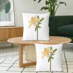 Pillow Cover Manufacturer - Cotton Green Embroidered Fresh Lily Flower Home Decoration Wholesale Customizable