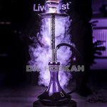 Arab Shisha Manufacturer - 60cm Transparent Bottle Engraved Flower Single Pipe Stainless Steel Set