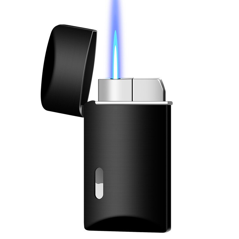 Metal Lighter Manufacturer - Ultra-thin Blue Flame Windproof Butane Gas