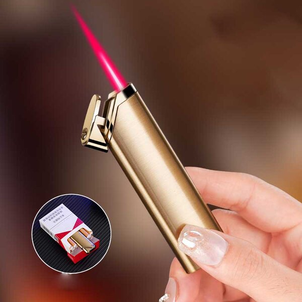 Metal Lighter Manufacturer - Wholesale Mini Red Flame Windproof Gas for Cigarettes