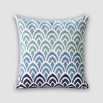 Pillow Cover Manufacturer - 18x18 Blue Simple Geometric Embroidery Bedroom Home Decoration Factory Customization Wholesale