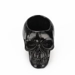 Pen Holder Manufacturer - Wholesale Resin Black Skull for Office Stationery Storage Horror Crafts Ornaments Buddhism Style