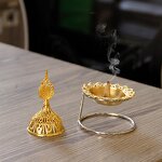 Incense Burner Manufacturer - 2023 New Style Mini Small Gold Metal Middle Eastern Arab Luxury Popular Beauty Circle