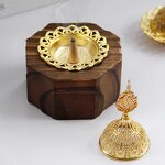 Aromatherapy Stove Manufacturer - Arabic Style Nordic Minimalist Octagon Wood Ramadan Incense Burner Gold Metal