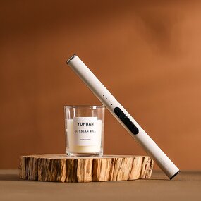 Electronic Candle Igniter Manufacturer - White Pulse Metal Rechargeable USB for Business Gifts Kitchen Use Aromatherapy