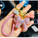 Keychain Manufacturer - 2024 New Alloy Rhinestone Bow for Women Elegant Car Key Ring Cute Purse Fashion Jewelry Gift