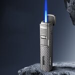 Cigar Lighter Manufacturer - Jobon High-End Metal Single Blue Flame Compact and Portable Square Design